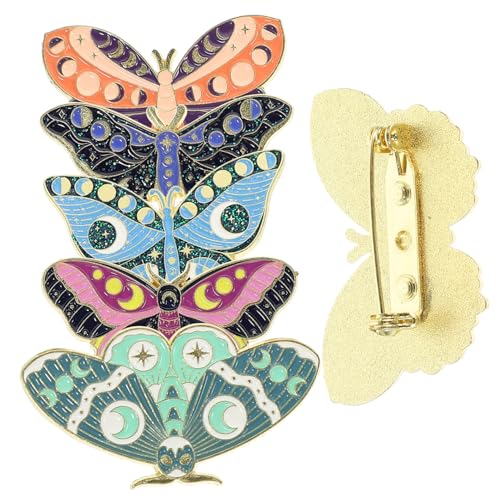 Beaupretty 5 Stück Teiliges Schmetterling Emaille Broschen Set aus Langlebiger Legierung Modische Metall Anstecknadeln für Kleidung Rucksack und Kreative Schmuckdekoration Hautfreundlich und von Beaupretty