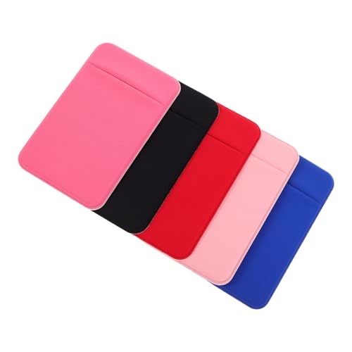 Beaupretty 5 Stück Teiliges Selbstklebender Handy-kartenhalter Flach Dünn Kreditkartenetui aus Stark Haftendem Material für Rückseite Smartphone Vielseitige Kartenaufbewahrung Schwarz Rosa von Beaupretty