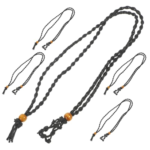 Beaupretty 5 Stück Teiliges Verstellbare Anhänger Steinhalter Halskette mit Handgewebtem Netz Schwarzes Wachsseil Vielseitig für Armbänder und Fußkettchen ca Steinhalter von Beaupretty