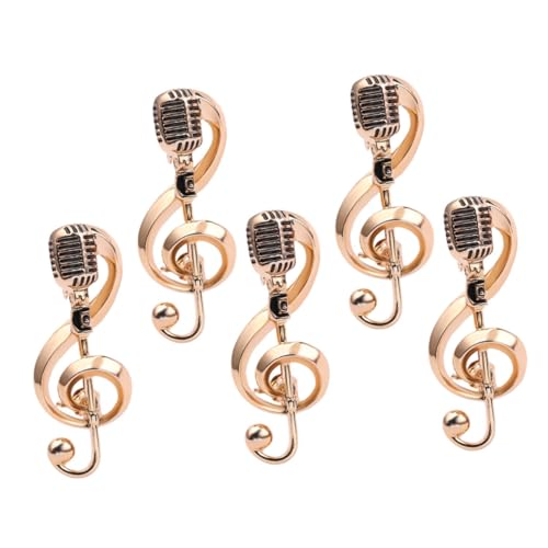 Beaupretty 5 Stück Teiliges Vintage Mikrofon Musiknoten Broschen Retro Mikrofonform Anstecknadeln für Musikliebhaber Modische Schmuckaccessoires für Konzert Büro Freizeit von Beaupretty