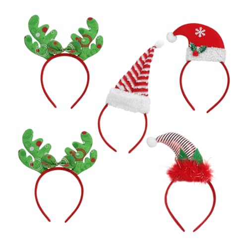 Beaupretty 5 Stück Teiliges Weihnachtskopfband für Erwachsene Festliche Haarreifen mit Rentier Geweih und Hut Design für Party Bühne und Weihnachtsfeier Vielseitiges Haar Accessoire für von Beaupretty