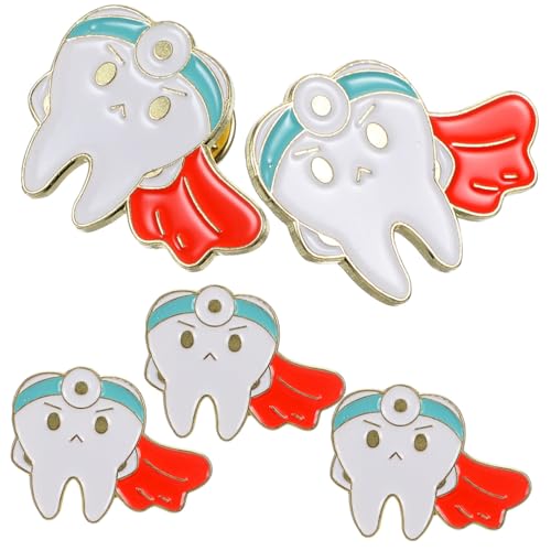 Beaupretty 5 Stück Teiliges Zahn Broschen aus Langlebiger Süße Cartoon Designs Anstecknadeln für Kleidung Schals und Taschen für Frauen und Zahnmedizin Interessierte von Beaupretty