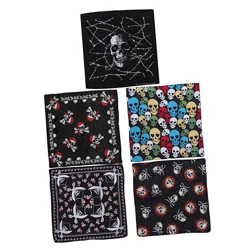 Beaupretty Yoga-Stirnband 5 Stück Totenkopf-Schal Stirnband Damen-Haarband Damen-Kopfwickel Flex-Hüte Für Herren Haargummis Für Herren Schweißband Kopf Piratenhut Sport Piratenschiff Futter von Beaupretty