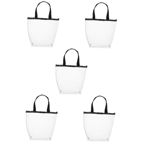 Beaupretty 5st Transparente Reißverschlusstasche PVC-kulturbeutel Tote-Einsatz-Organizer Klarsichtbeutel Stadion Zugelassen Frau Waschtasche Weiche Eva Strandtasche Reisen Werbetasche Tragbar von Beaupretty