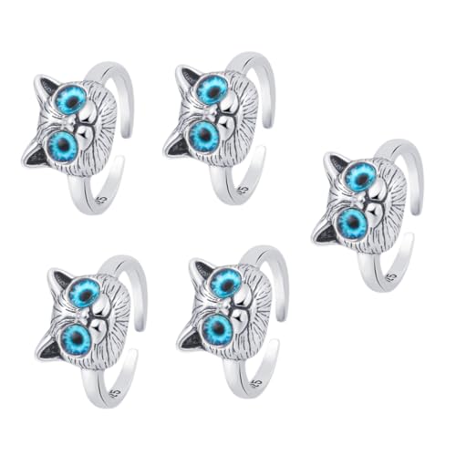 Beaupretty 5 Stück Verstellbarer Katzenring für Süßes Katzenmotiv Anpassbar für Finger für Partys für Katzenliebhaber von Beaupretty