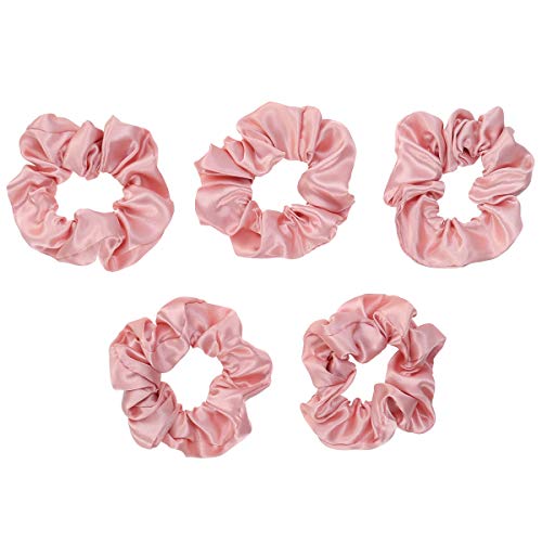 Beaupretty 5 Stücke Tuch Haar Haargummi Elastische Haarbänder Pferdeschwanz Halter Haargummis Keine Schäden Haar Seile Scrunchie für Frauen oder Mädchen (Rosa) von Beaupretty