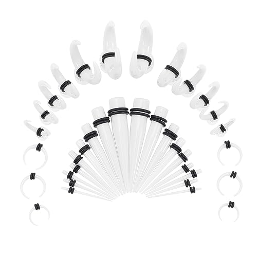 Beaupretty 50 Stücke Gauge Ohrringe Satz Kunststoff Ohr Messgeräte Stretching Kit Für Damen Und Herren Langlebig Und Tragbar Modischer Ohrschmuck Für Partys von Beaupretty