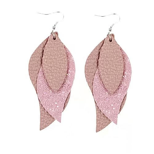 Beaupretty 5Paare Mehrschichtige Lederohrringe im Blattdesign Kreative Damen Ohrringe für Jede Gelegenheit Modischer Schmuck für Zuhause Reisen und Büro von Beaupretty