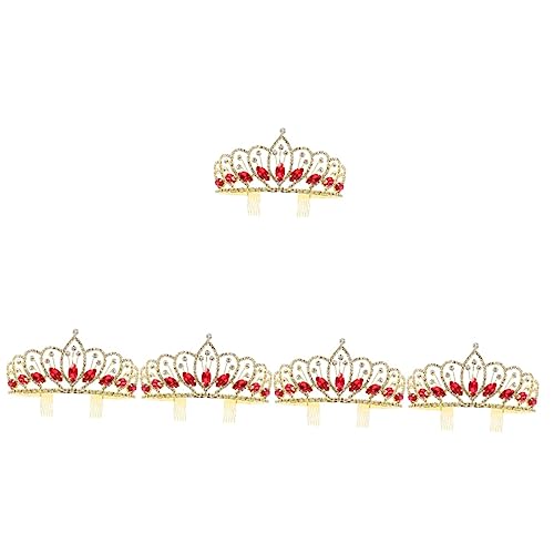 Beaupretty 5St Diamantkrone Kristalldekor Stirnband im Kronen-Design Kristallkrone Tiara modisches Haarband im Kronen-Design glitzernde Haaraccessoires Strasssteine Geschenk von Beaupretty