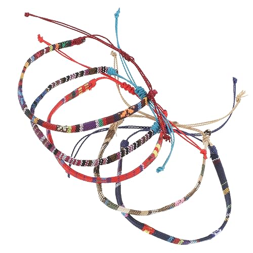 Beaupretty 5stücke Geflochtene Freundschaftsarmbänder Leinen Hand-woven Armbänder Für Damen Paararmbänder Mit Einstellbar Fußkettchen von Beaupretty