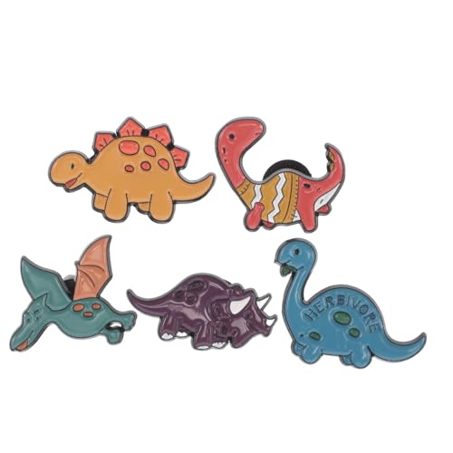 Beaupretty 5Stücke Emaille Broschen Süße Kawaii Dinosaurier Pins für Jacken Kleidung Taschen Verschiedene Leicht Robust für DIY Designs und Anlässe von Beaupretty