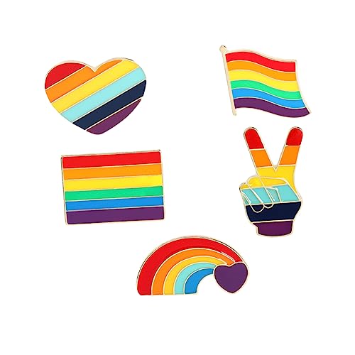 Beaupretty Regenbogen Broschen 5 Stücke Stilvolle Anstecknadeln Metall für Lgbt Pride Dekorative Pins für Kleidung Taschen und Accessoires von Beaupretty