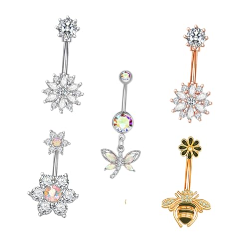 Beaupretty 5stücke Nabelringe Aus Für Bauchnabelpiercing Bauchnabelringe Mit Feiner Politur Modischer Schmuck Für Frauen Und Mädchen von Beaupretty