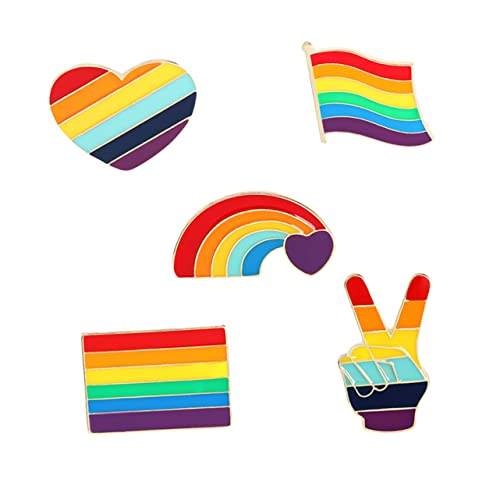 Beaupretty 5stücke Regenbogen Broschen Stilvolle Lgbt Anstecker Für Modeaccessoires Partydekorationen Taschen Und Kleidung Bunte Farbenfrohe Abzeichen Gemischte Designs von Beaupretty