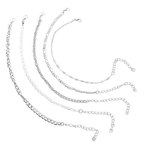 Beaupretty 5stücke Metallfußkettchen Für Frauen Verstellbare Fußkettchen Für Strand Mehrlagige Metallfußkettchen Für Mädchen Metallfußkettchenkette Für Partys Fußkettchendekor von Beaupretty