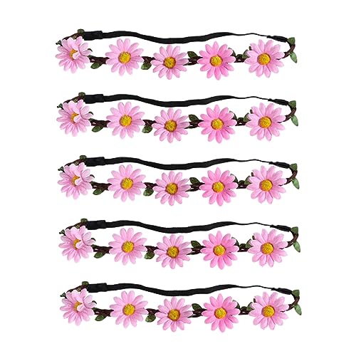 Beaupretty 5st Hawaiianisches Blumenstirnband Brautblumen Stirnband Sonnenblumenschmuck Stirnband Mit Blumengirlande Party Blumen Stirnband Kopf Blumenkranz Blumenkrone Mädchen Haar Zubehör von Beaupretty