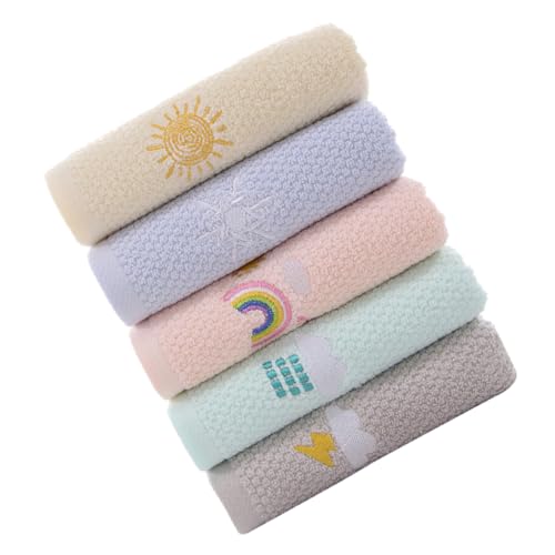 Beaupretty 5stücke Baumwollhandtuch Für Gesicht Waschen Saugfähige Handtücher Waschlappen Für Junge Mädchen Einfach Zu Waschen Und Wiederverwendbar Dekorative Gesichts Handtücher von Beaupretty