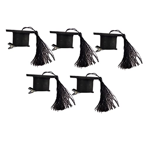 Beaupretty 5stücke Mini Doktorhut Haarnadeln Mit Quaste Graduation Party Zubehör Für Erwachsene Und Junge Mädchen Schwarze Haarspangen Für Abschlussfeiern Festliche Dekorationen von Beaupretty