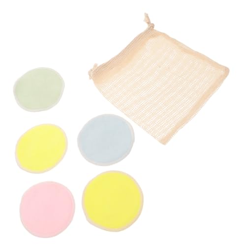 Beaupretty 5stücke Puderquaste Reinigungspads Mit Beutel Abschminkpad Gesichtsreinigungspad Wiederverwendbare Make-up-entferner-pads Doppelseitig Bedruckt Für Frauen von Beaupretty