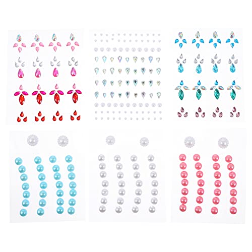 Beaupretty 6 Blätter Augenbrauen Gem Sticker Selbstklebende Gesichtsjuwelen Dekoration für Augen und Gesicht Glitzernde Strasssteine für Makeup für Festivals und Besondere Anlässe von Beaupretty