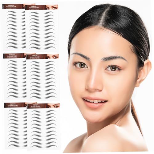 Beaupretty 6 Blätter Wasserdichte Augenbrauen Sticker Haarähnlich Natürliche Form Vorgestaltet Einfach Anzuwenden Langanhaltend Für Realistisches Augenbrauen Grooming und Styling von Beaupretty