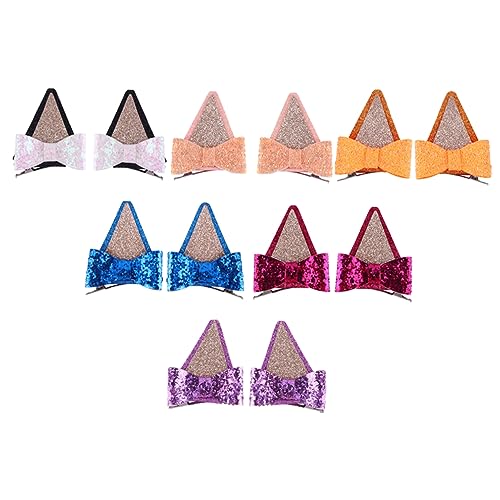 Beaupretty 6 Paare Bunte Glitzer Haarspangen mit Schleifenmotiv Leichte Haarclips für Damen und Mädchen Haarschmuck mit Strasssteinen für Festliche Anlässe und Alltag von Beaupretty