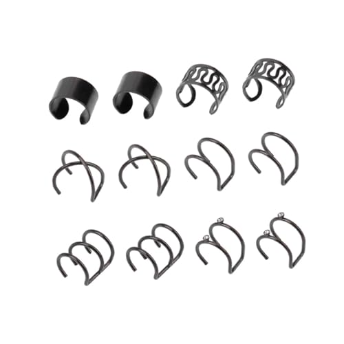 Beaupretty 6 Paare Ohrclips Damen Herren Ohrschmuck Nicht Piercing Schwarz Modisch Einfacher Metall Ohrclip Kreatives Accessoire Alltag Party Hochzeit von Beaupretty