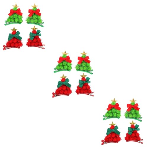 Beaupretty 6 Paare Weihnachtsbaum-Haarspangen Haarspange für Weihnachten Haarspange für festliche Anlässe Weihnachtsmütze Haarspange weihnachtsbaum kopfbedeckung Haarnadel weihnachtsdeko von Beaupretty