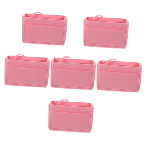 Beaupretty 6 STK Aufbewahrungsbeutel Aus Filz Taschenorganizer Für Tragetaschen Reise-Make-up-Organizer Kosmetikbeutel Aus Filz Kulturbeutel Für Damen Mäppchen Gefühlt Fräulein Lagerung von Beaupretty