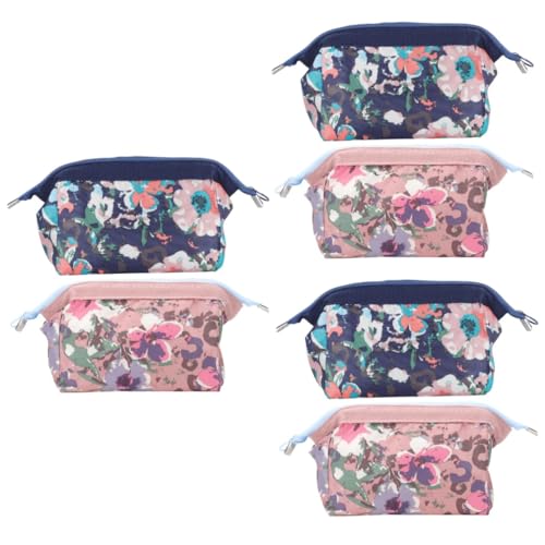 Beaupretty 6 STK Multifunktion Ale Aufbewahrung Tasche Kosmetik-Organizer-Tasche Damen Schminktasche Blumen-Make-up-Tasche Kosmetiktaschen Für Damen Etui Nylon Tragetasche Reisen Tragbar von Beaupretty