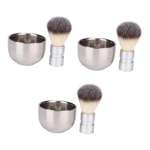 Beaupretty 6 Stk Bartbürste zum Reinigen männer geschenkset gift set for men Rasierschaumbecher Rasierseifenschale reinigungsbürste Männer Bartbürste Handbuch metall schüssel rasieren Mann von Beaupretty