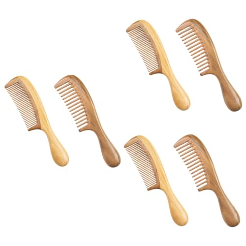 Beaupretty 6 Stk Haarbürste aus Holz Haarpflegekamm haarkamm damen Kopfhaut Massage Haarbürsten für Damen Massagekamm Holzkamm Beschriftung hölzerner Kamm Sandelholz Bambus von Beaupretty