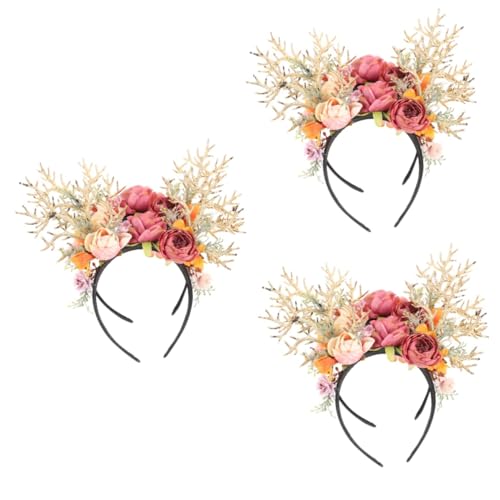 Beaupretty 6 Stk Weihnachtsstirnband Accessoires für Mädchen Weihnachtshaarband Tiara Haargummis Party-Kopfschmuck Weihnachtskopfschmuck Halloween Haarschmuck Haarnadel Geweih Damen von Beaupretty