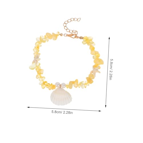 Beaupretty 6 Stück Bohemian Fußkettchen Natürlichen Steinperlen und Muscheln Verstellbare Handgefertigte Strandarmbänder für Damen und Teenager Bunte Boho Fußketten für Sommer und Surfurlaub von Beaupretty