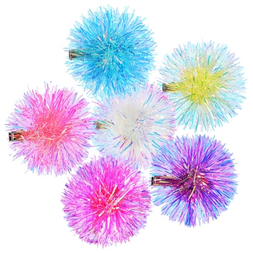 Beaupretty 6 Stück Bunte Haarklammern mit Flauschigen Pompoms Kleine Haarschmuck Clips für Feines Haar Modische Haarspangen Damen für Party und Alltag Vielseitige Haaraccessoires von Beaupretty