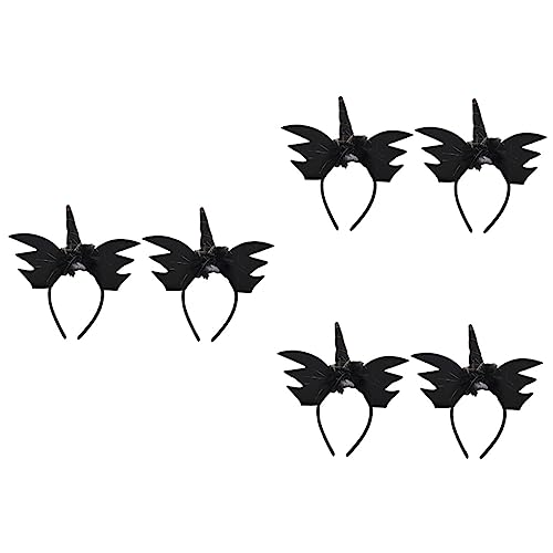 Beaupretty 6 Stk Einhorn Stirnband Grusel Schwarze Einhorn-kopfbedeckung Halloween-fledermaus-kostüme Dekoration Halloween-party-haarband Gotisch Halloween-teufelskostüme Kind Tier Stoff Ohr von Beaupretty