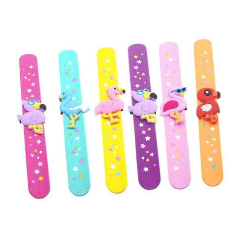 Beaupretty 6 Stück Flamingo Silikon Slap Armbänder für Bunte Party Flexibles Design Hautfreundlich und Geruchlos für Feiern und Veranstaltungen von Beaupretty