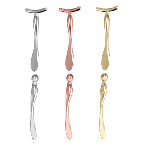 Beaupretty 6 Stück Gesichtsmaske Löffel Professional Auge Gesichts- Schminklöffel aus Metall Massagestab Schönheitsschaufel tragbarer Schminklöffel Zinklegierung von Beaupretty