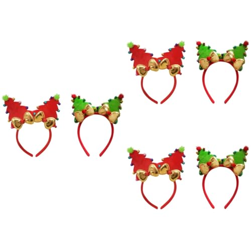 Beaupretty Christmas Ornaments 6 Stück Haar-Kopfschmuck Für Kinder Glocken Weihnachten Feiertage Rot Jeweils Für Deko-Band Party Baum Schleife Grünes Stirnband Weihnachten Christmas Gift von Beaupretty