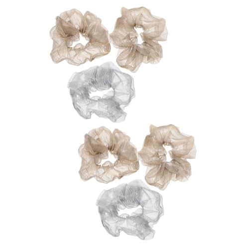 Beaupretty 6 Stk Haarring Haargummis Für Frauen Blumenhaargummis Frauen Haargummis Aus Organza Frauen Haargummi Pferdeschwanzhalter Tuch Pferdeschwanz-haargummis Blitz Braut Schmücken Netz von Beaupretty