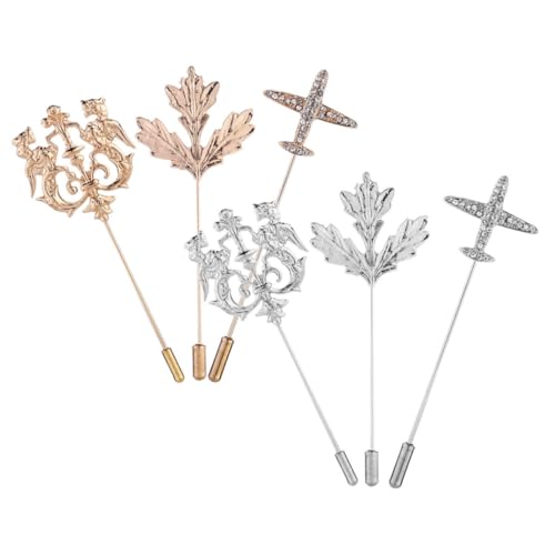 Beaupretty 6 Stück Herren Anstecknadeln Vintage Broschen für Hemdkragen Stilvolle Krawattennadeln Modische Anzug Accessoires Geeignet für Hochzeiten Partys und Business-events von Beaupretty