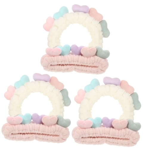 Beaupretty 6 Stk Herz Stirnband Haarband Zum Waschen Des Gesichts Stirnband Gesichtsherzen Kawaii Gesichtswaschstirnband Geschwollene Stirnbänder Dusche Haarband Pyjama Damen Niedlich Stoff von Beaupretty