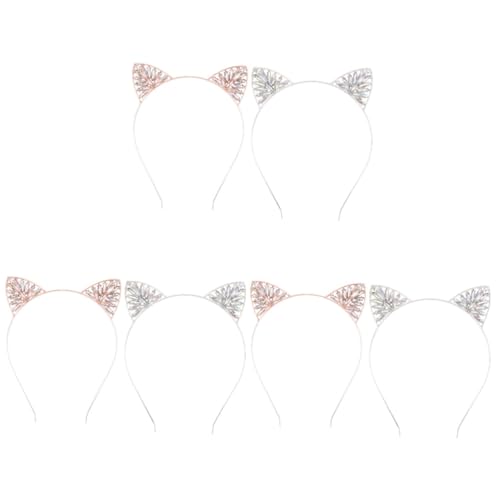 Beaupretty 6 Stk Stirnband Mit Katzenohren Katzen-stirnbänder Für Frauen Katzenohren Stirnband Für Erwachsene Glitzernder Kopfschmuck Katze Stirnband Katze Kopfschmuck Legierung Mädchen Braut von Beaupretty