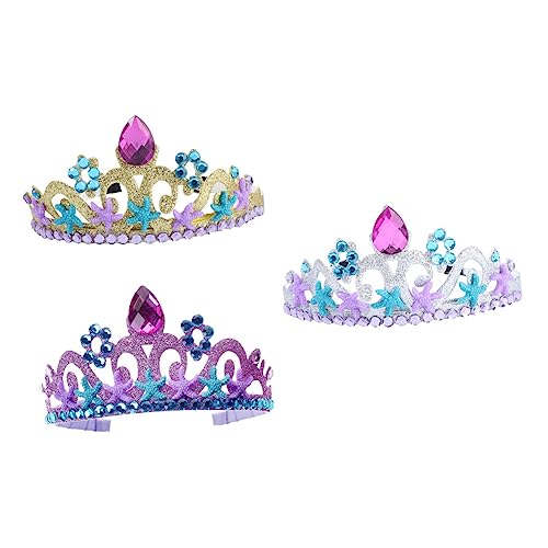 Beaupretty 6 Stk Meerjungfrau Stirnband Brautjungfer Kopfschmuck Ozean Thematisiert Halloween-meerjungfrau-stirnband Prinzessin Meerjungfrau-party Party-krone Vlies Kind Fischschwanz Diamant von Beaupretty