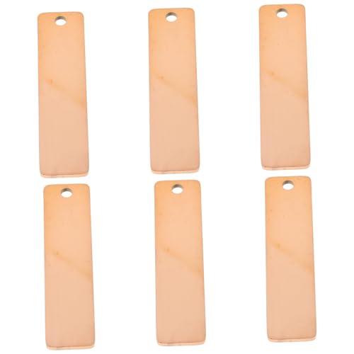 Beaupretty 6 Stück Rechteckige Blanko Stempelanhänger Titanstahl Diy Gravierbare Metallcharms für Schmuckherstellung und Gravurprojekte Roségoldfarbe von Beaupretty