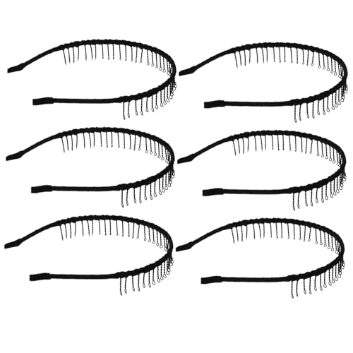 Beaupretty 6stücke Stirnbänder Mit Zahn-kamm Rutschfest Für Sport Und Alltag Unisex Haarband Aus Metallkamm Für Mädchen Frauen Männer von Beaupretty