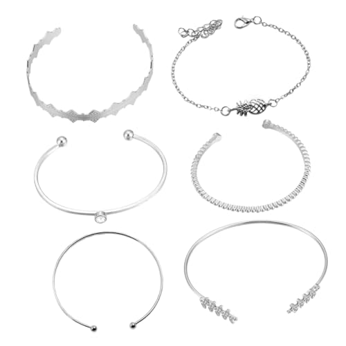 Beaupretty 6 Stück Teiliges Armband Set Damen Kreatives Design Verstellbare Offene Armreifen Modischer Schmuck für Alltag Party Hochzeit für Frauen und Mädchen von Beaupretty