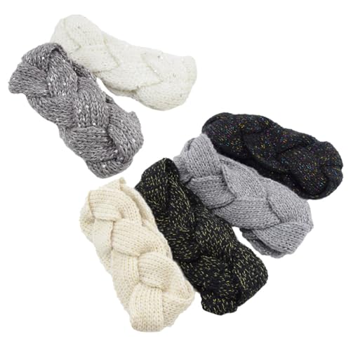 Beaupretty 6 Stück Teiliges Damen Winter Stirnband Gestrickt Warm Elastisch Ohrwärmer Modisches Haarband für Outdoor aktivitäten und Alltag Angenehm Dehnbar als von Beaupretty
