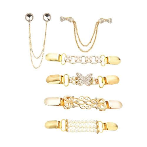 Beaupretty 6 Stück Teiliges Goldene Strickjacken Clips Langlebige Kleidungsklammern zum Festigen von Pullovern Cardigans Schals Vielseitiges Damenzubehör für Alltag und Festliche Anlässe von Beaupretty