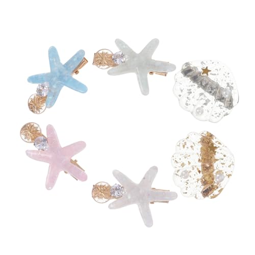 Beaupretty 6 Stück Teiliges Haarklammern für Mädchen Kreative Muschel Seestern haarspangen in Pastellfarben Zarte Haarschmuck accessoires für Alltag Party und Festliche Anlässe von Beaupretty